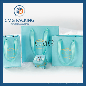 Tiffany Blue Jewelry Display Packing Paper Bag (DM-GPBB-066)